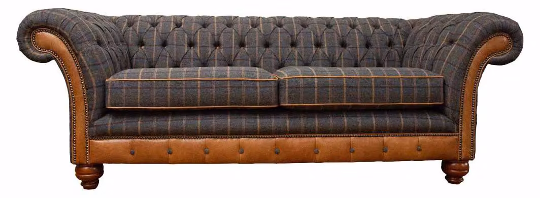 Sofa 3 Sitzer Designer Sofa Couch Polster Braun Couchen Stoff Textil