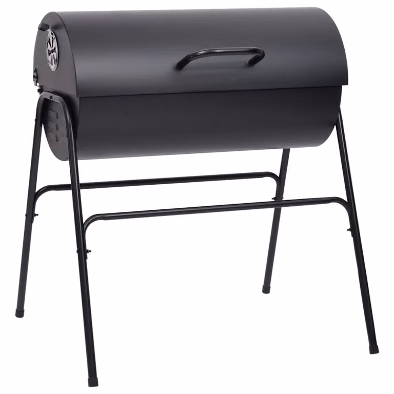 vidaXL Barbecue con 2 griglie nere 80x95x90 cm in acciaio