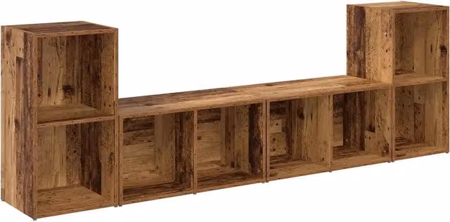 Set mobile TV 4 pz | Armadietto TV | Mobile Porta TV Legno vecchio 37 x 37 x 72 cm