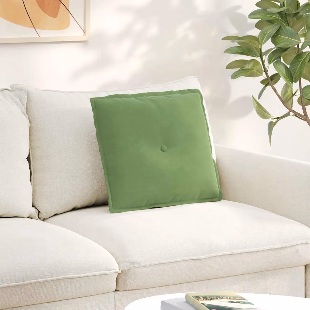 vidaXL Cuscino per Schiena Verde con Rivestimento in Velluto a Costine e Copertura Rimovibile L 50 cm x P 45 cm