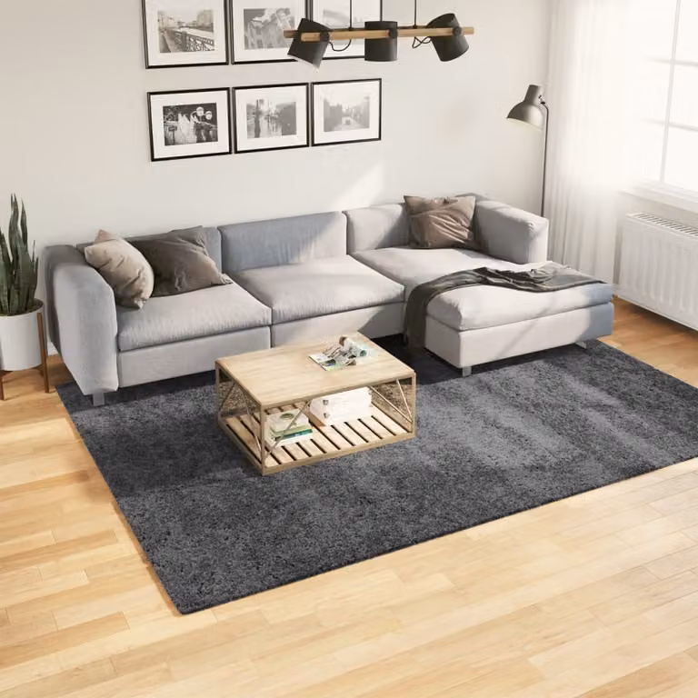 vidaXL Tappeto OVIEDO a Pelo Corto Antracite L: 200 cm, P: 280 cm