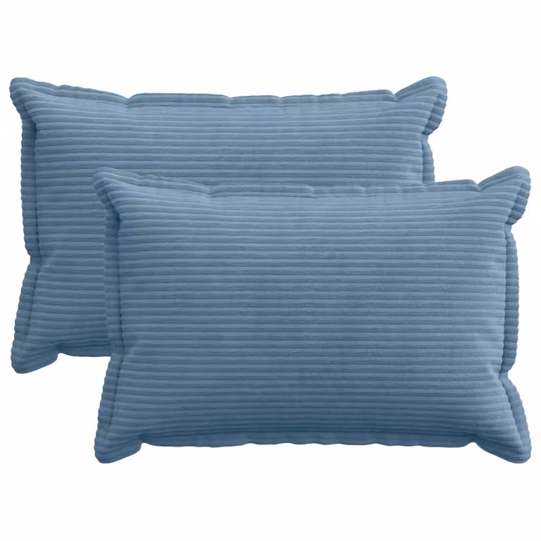 Set di 2 federe vidaXL HOUTEN in velluto a coste blu, L 60 cm x P 40 cm