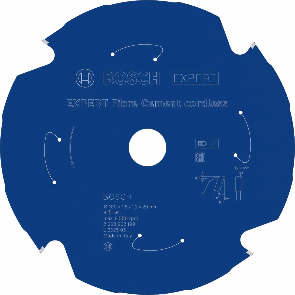 Lama circolare Bosch EXPERT per fibrocemento, 160x1,8x20 mm, Z4