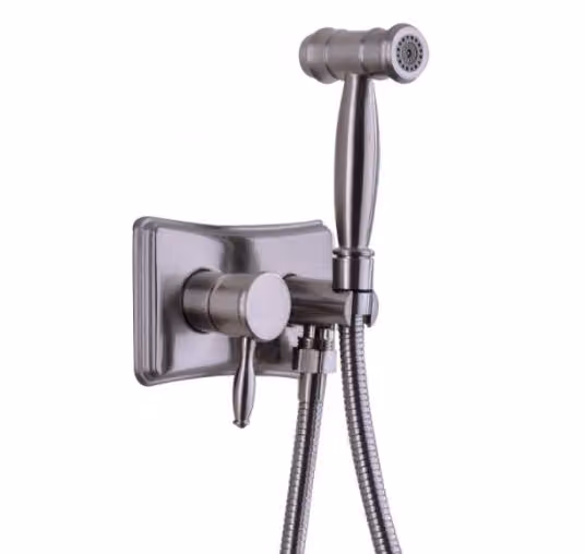 KRAN miscelatore bidet retrò a parete SELENA argento opaco