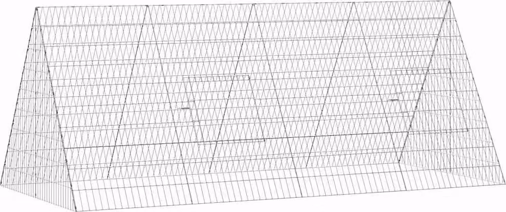 Gabbia per Conigli Argento 215 x 100 x 85 cm Acciaio zincato