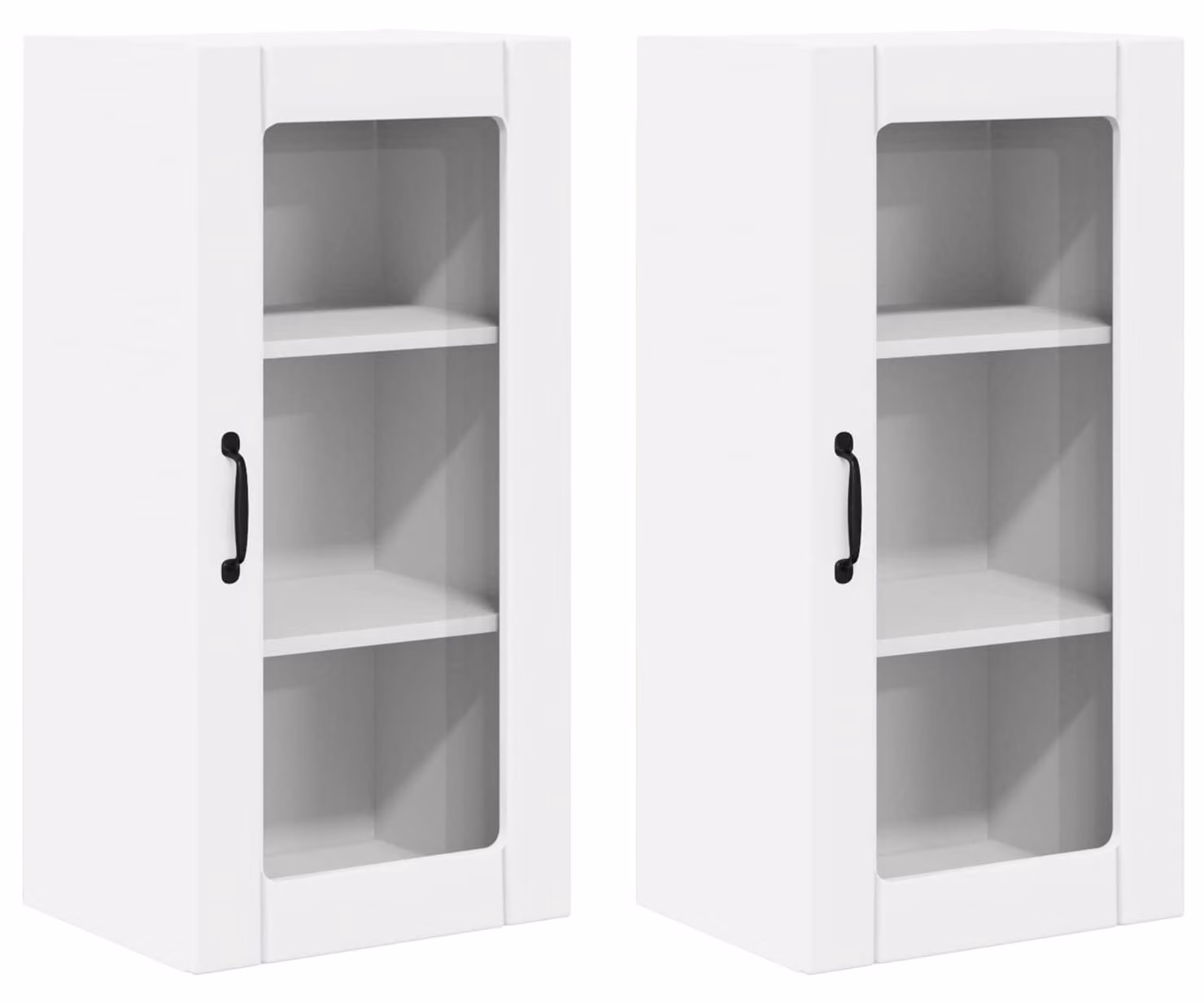Mobile in vetro da parete PORTO 2 pcs Bianco 40 x 31 x 80 cm