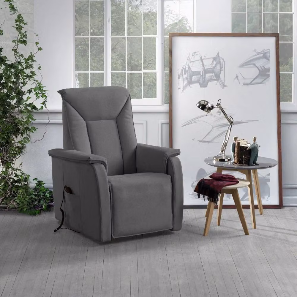 Poltrona Alzapersona Elettrica Baila GIORDANOSHOP in Microfibra Grigia con 2 Motori, Dispositivo Medico 1, L/P/H: 82 x 108 x 84 cm – 2