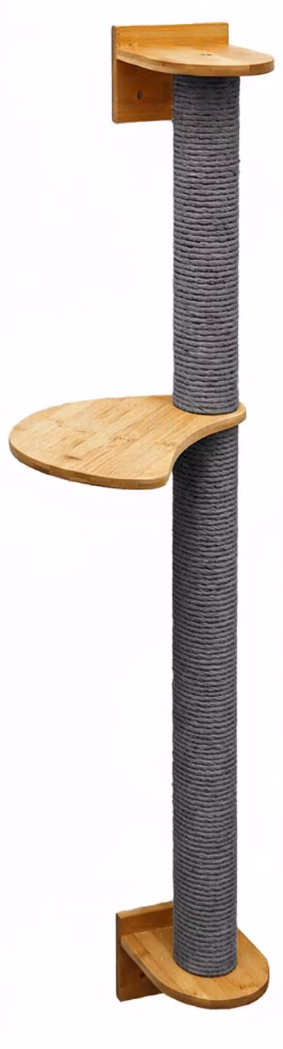 tiragraffi da parete da 102 cm con 1 plateau per gatti - tiragraffi in sisal per montaggio a parete