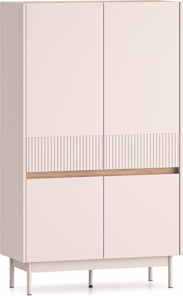 FURNLUX Credenza Dunea Rovere e Beige 92cm / Colore principale: Beige / Dimensioni: 92 x 156 x 40 cm