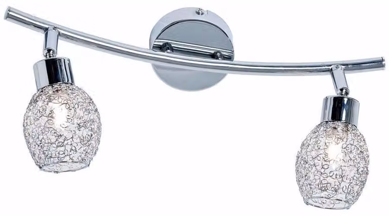 Lampada da soffitto Mesh cromata 2xG9x33W in metallo, dimensioni: 15x36x12 cm, IP20, Reality