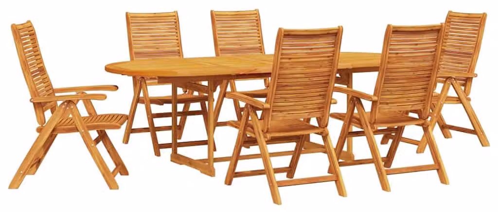 Set da Pranzo per Giardino 7 pcs Marrone