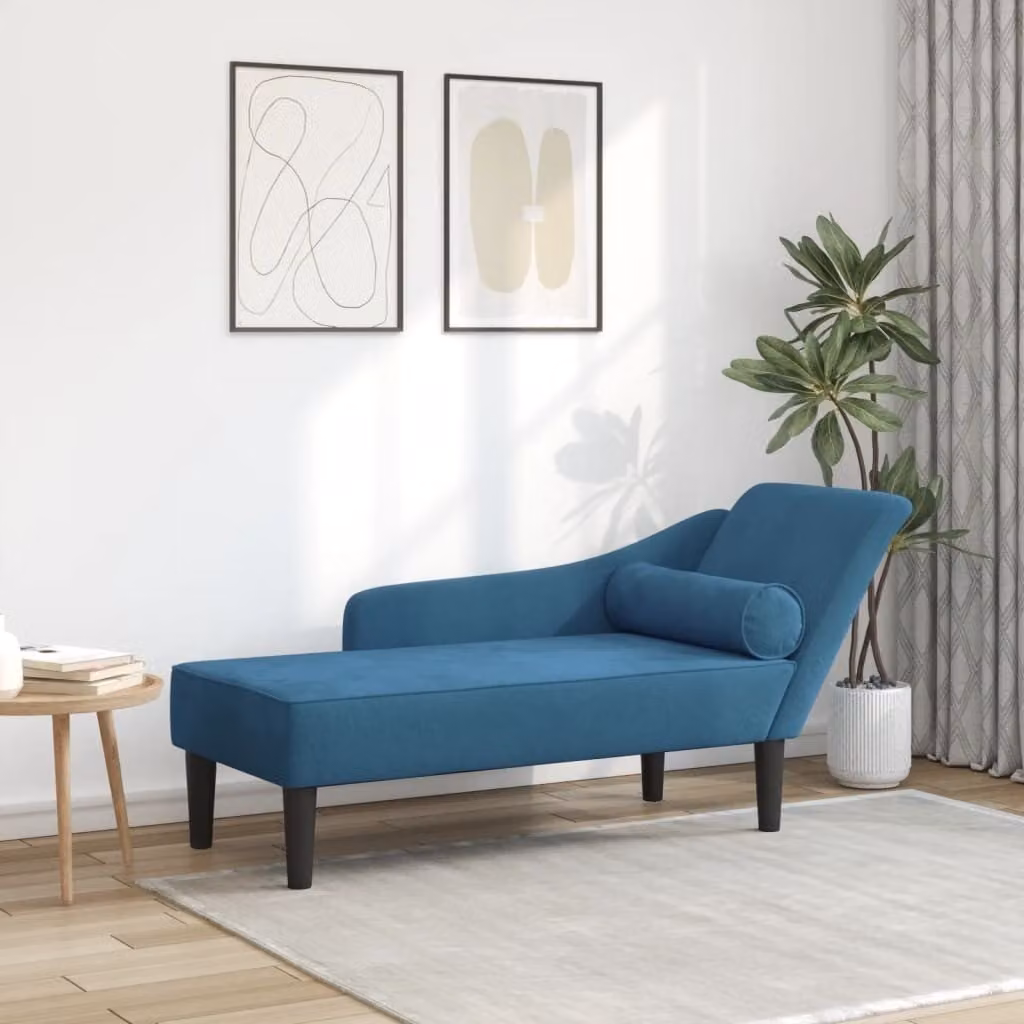 Maison Exclusive - Divano a due posti con cuscini, tessuto velluto blu