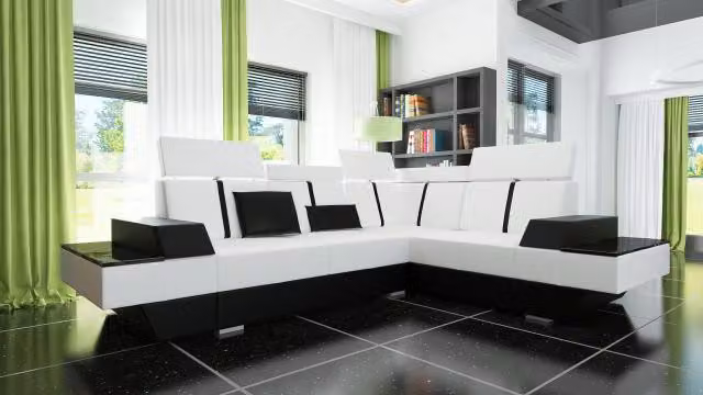 Polster Couch Sofa Ecksofa Eckcouch Ledercouch Designer Ledersofa Wohnlandschaft