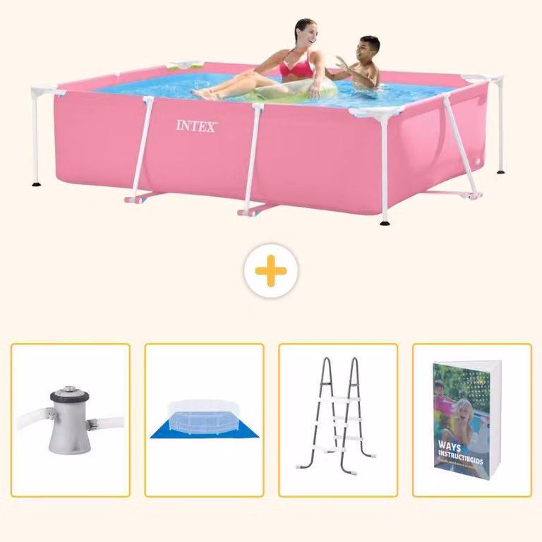 Piscina fuori terra rettangolare - 220x150x60 cm - 5 pezzi - Modello SCB122