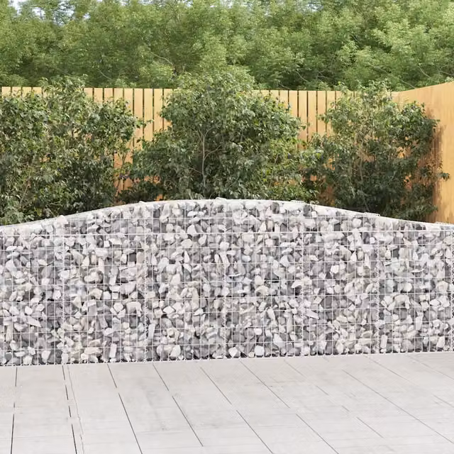 Cesti Gabbioni ad Arco 6 pz 400x30x80/100 cm Ferro Zincato 3145817