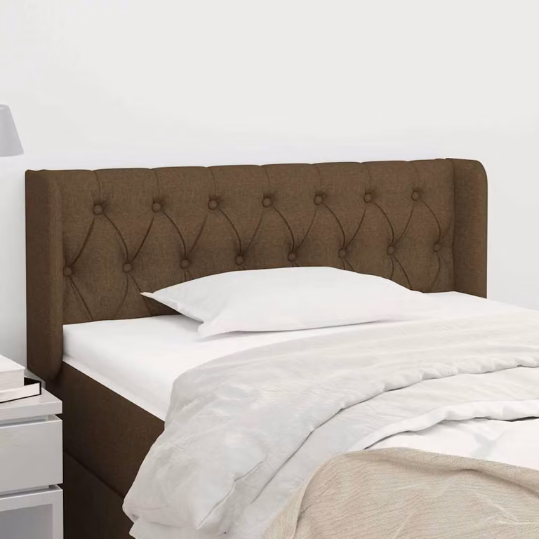 Testiera ad orecchio vidaXL in tessuto marrone scuro L: 103 cm, P: 16 cm, H: 78/88 cm