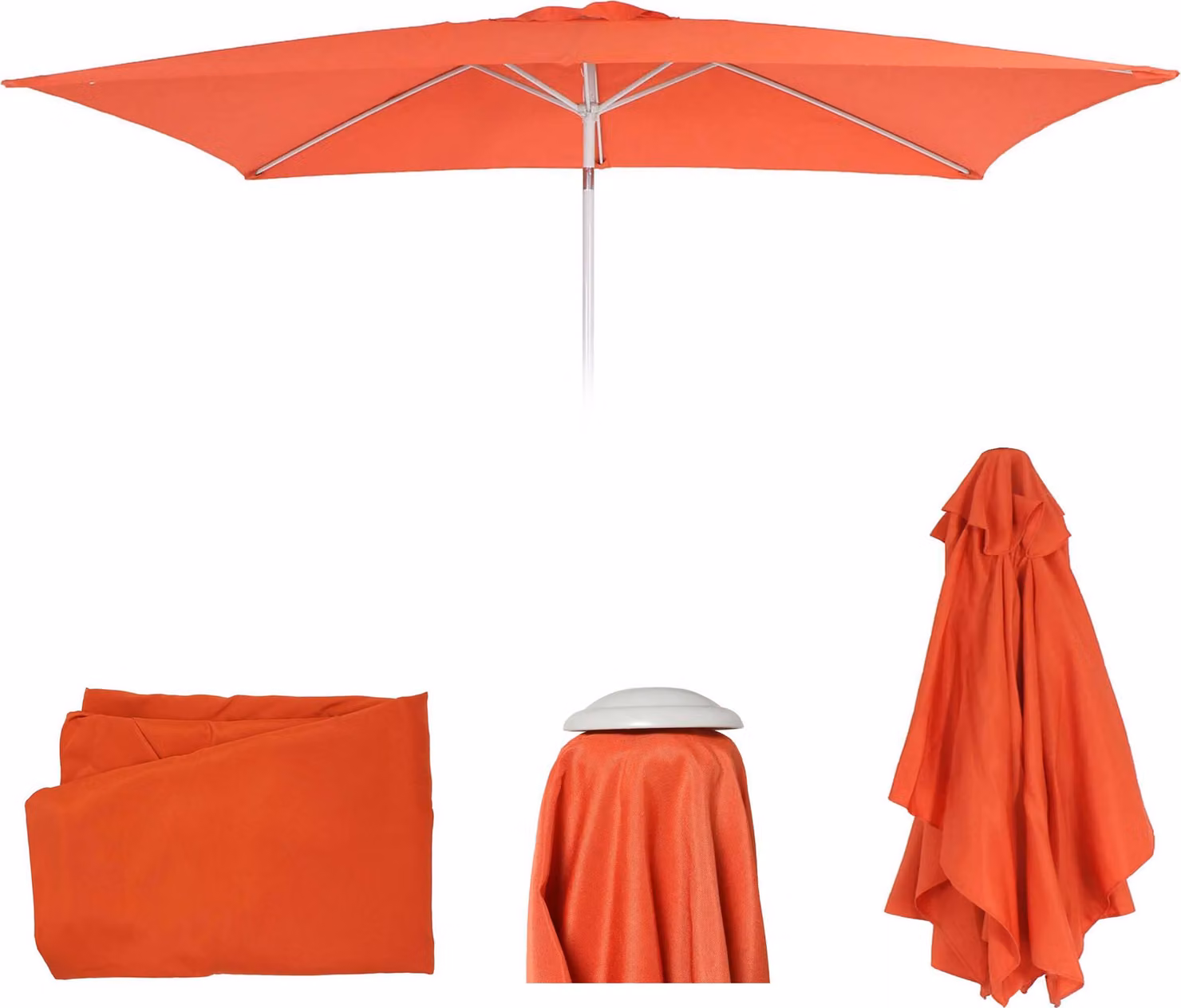Copertura di ricambio per ombrellone N23, copertura di ricambio per ombrellone, 2x3m rettangolare in tessuto/tessuto 4,5kg UV 50+ ~ terracotta