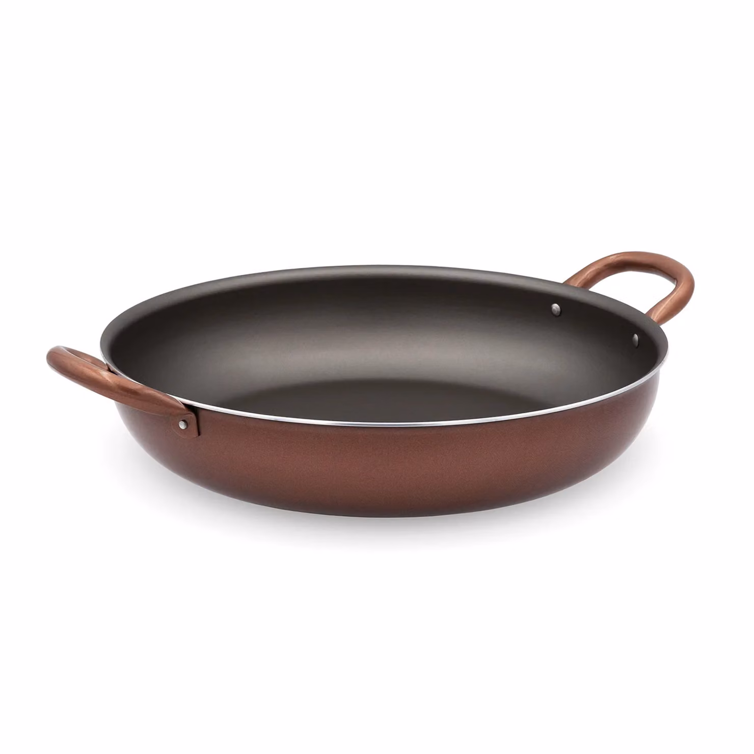 Tegame Professionale Accademia Mugnano Linea Professione Cuoco con Rivestimento Antiaderente in Alluminio e Rame, Colore Bronzo, Diametro: 36 cm – 1