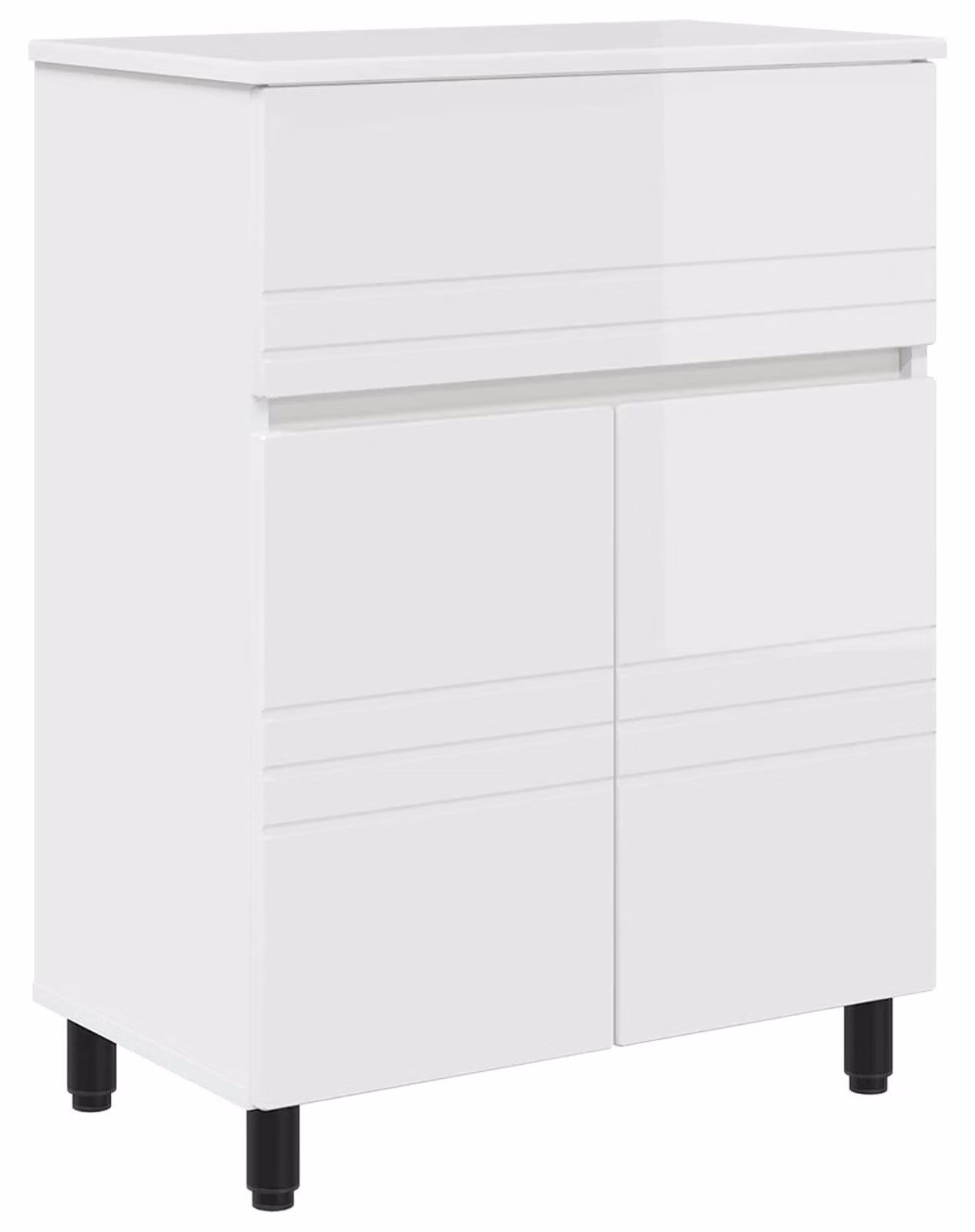 Mobiletto da bagno Bianco Lucido 60 x 35 x 80 cm