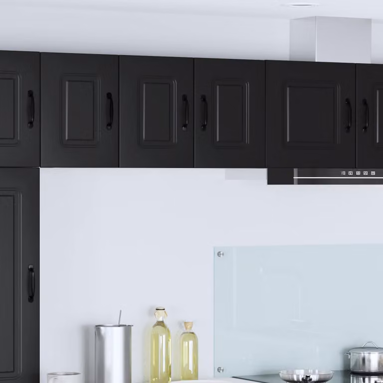 vidaXL Pannelli per pensili da cucina Kalmar, set da 2 pezzi, colore nero opaco, in MDF