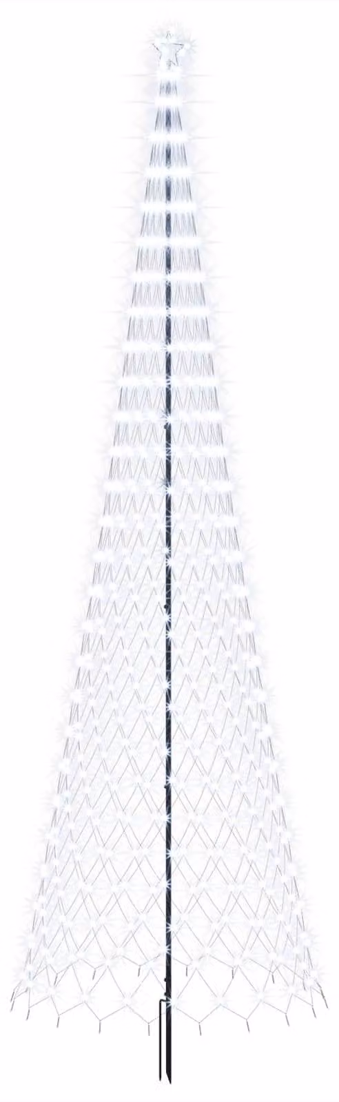 Albero di Natale a LED, altezza 500 cm, 550 LED, luce bianca fredda, struttura in ferro, colore nero