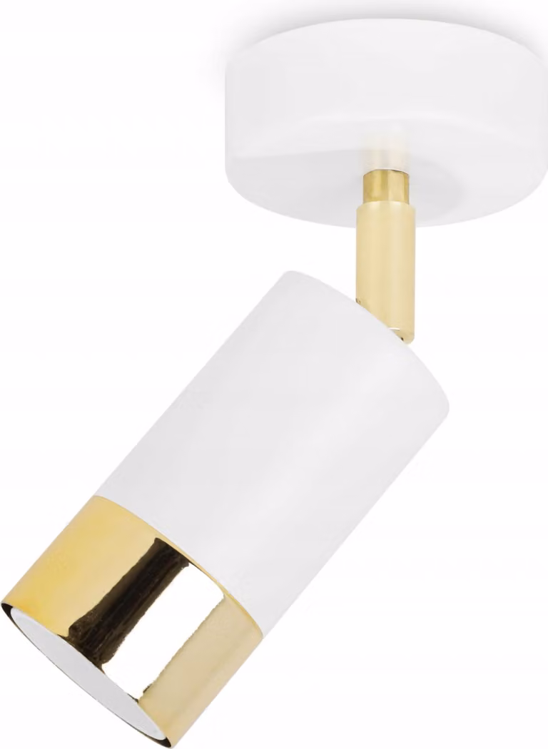 Light-Home Hugo Lampada a sospensione - Lampada a sospensione in metallo e vetro - E27 - 1 lampadina - Bianco e oro