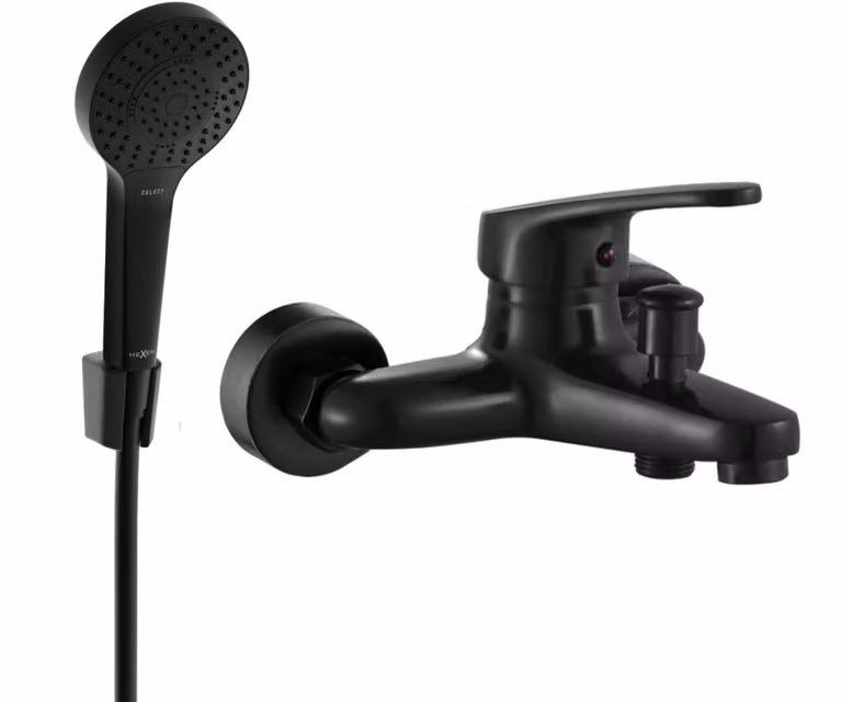Mexen Erica R72 rubinetteria da bagno con set doccia, nero - 74643R72-70