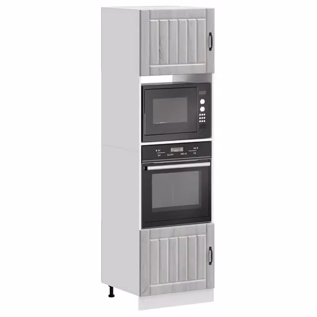 Set di 2 mobili per incasso elettrodomestici vidaXL in legno grigio opaco