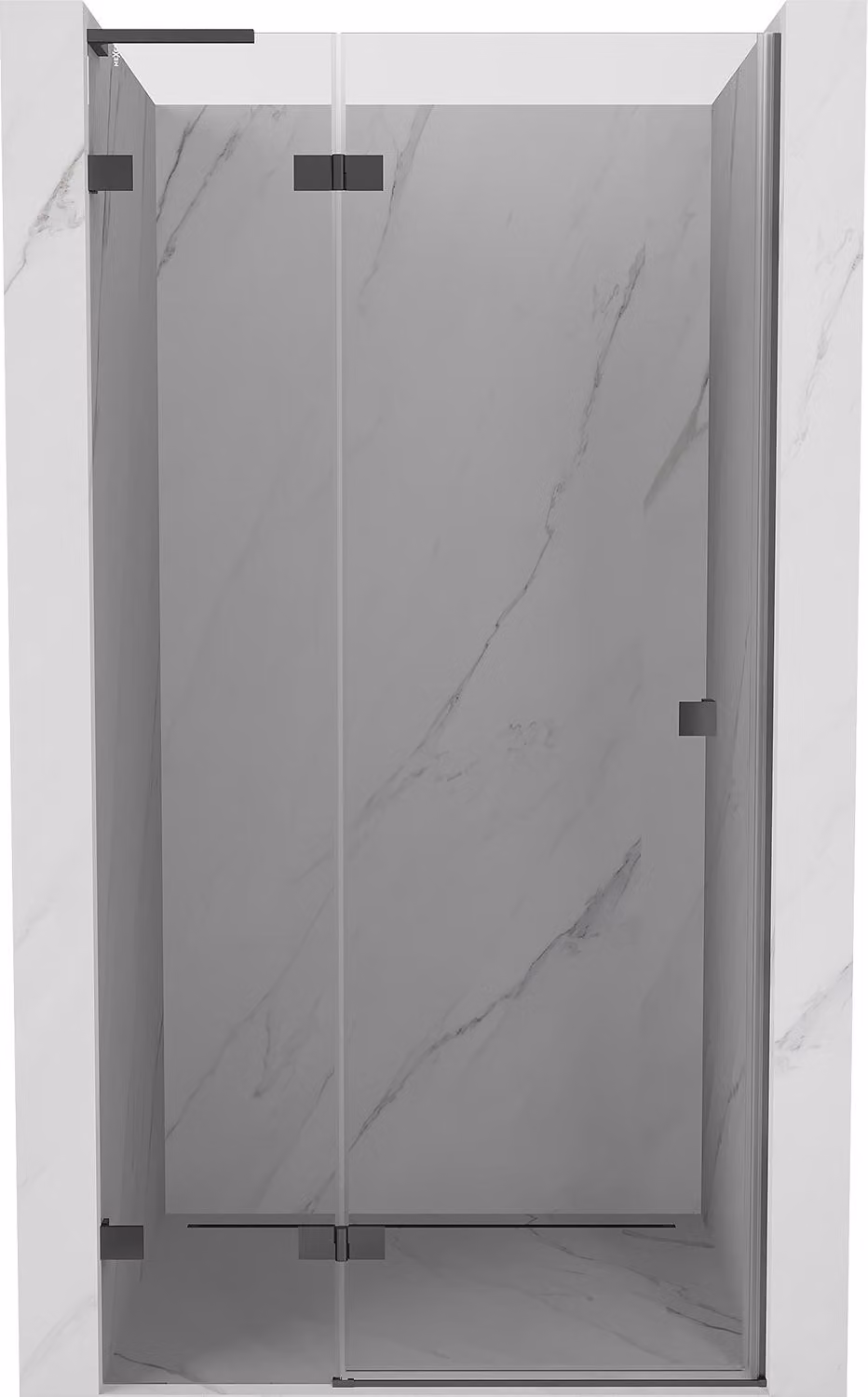 Mexen Lunar L porta doccia a battente sinistra 95 cm, trasparente, metallo canna di fucile - 834L-095-000-95-00-L