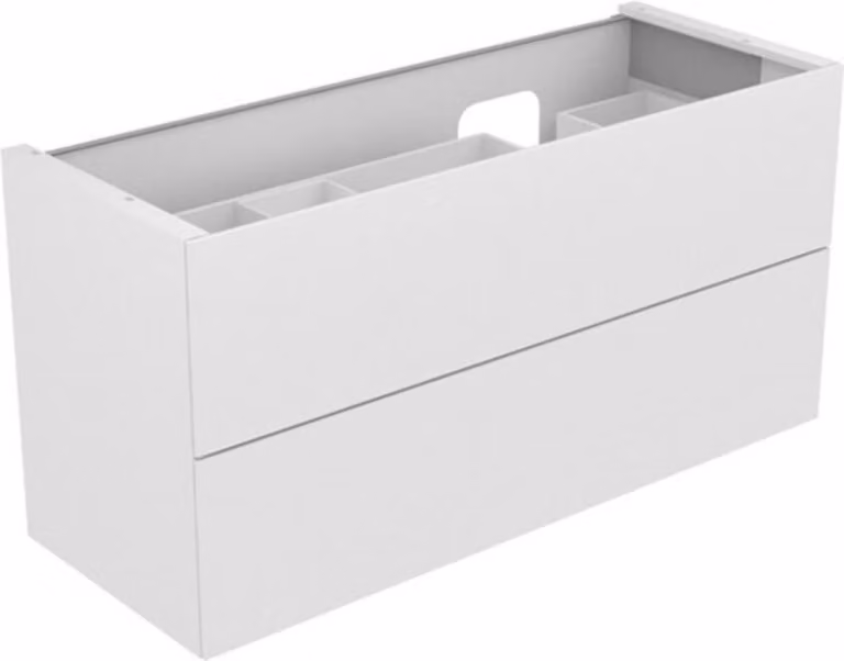KEUCO EDITION 11 Meuble sous-lavabo pour lavabos encastrables, 2 tiroirs à casseroles, position du lavabo à droite, 1400x700x535mm, 31269270000, 31269270000