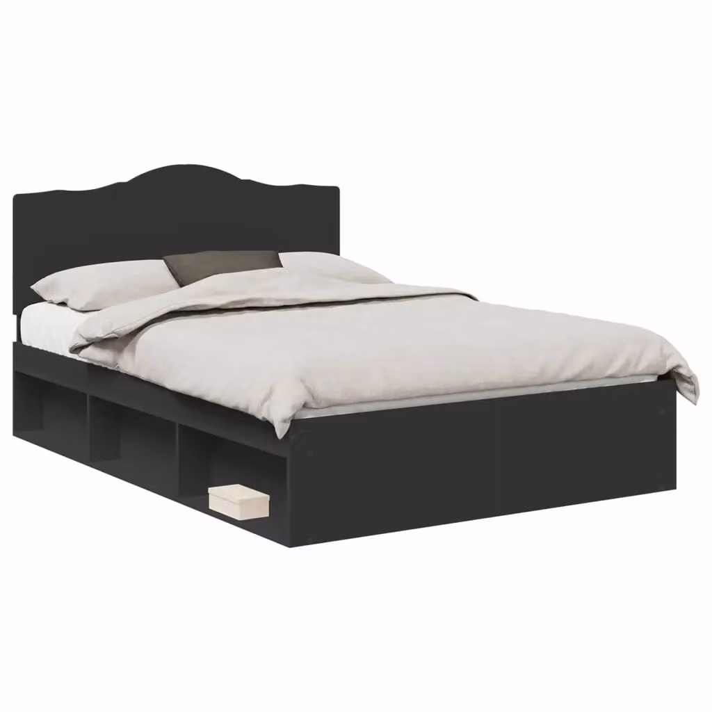 Struttura letto vidaXL in pino massello nero L/P/H: 160 x 200 x 100 cm – 2