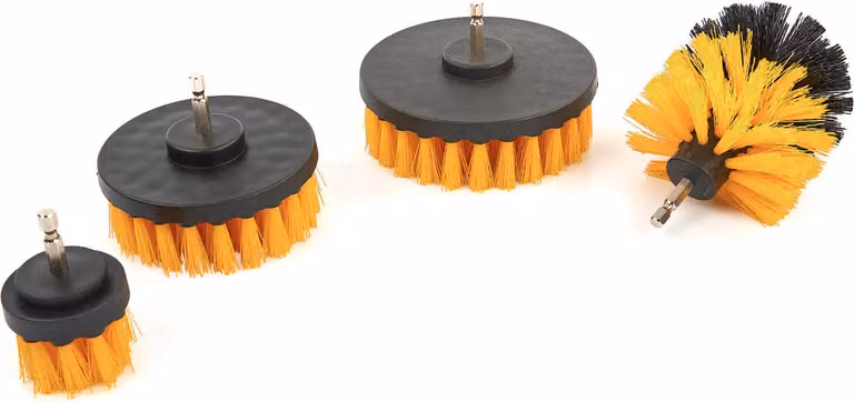 Set di 4 spazzole di pulizia con adattatore per trapano