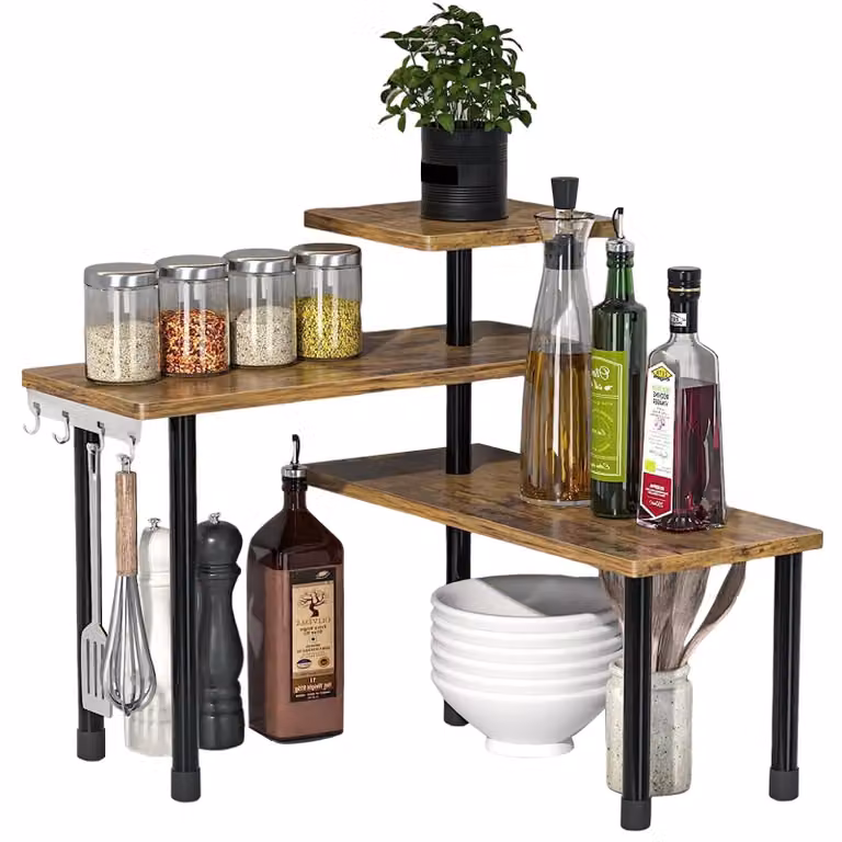 Scaffale angolare a 3 ripiani – Scaffale salvaspazio ideale per cucina e bagno