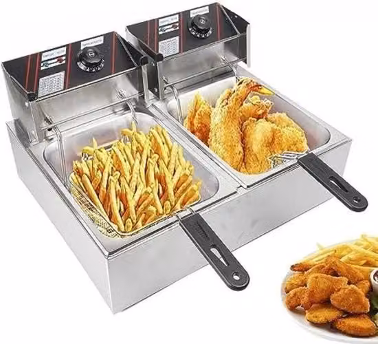 Frittura doppia - Friteuse doppia - Frittura doppia - 55 x 44 x 30 cm - 5000 watt - tipo 1