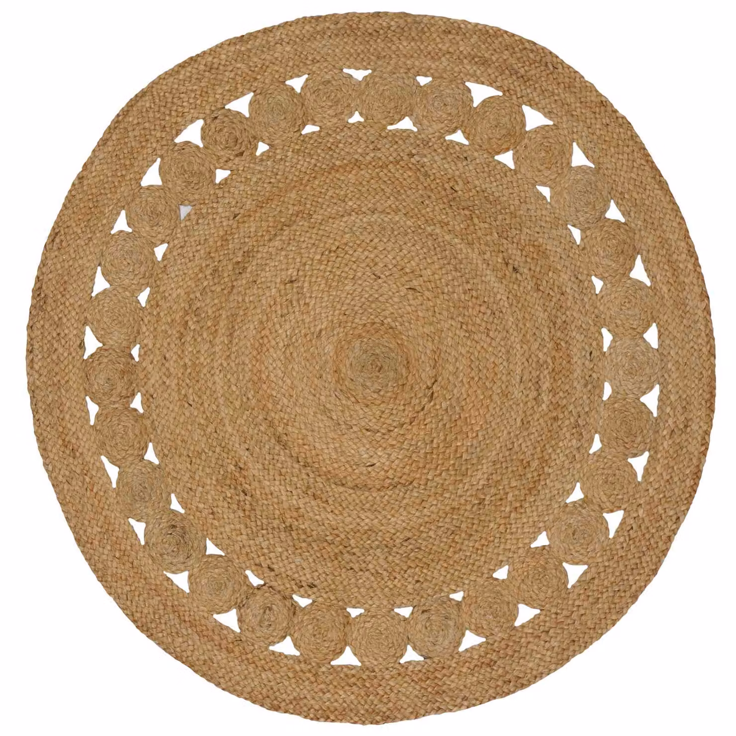 Tappeto rotondo in juta vidaXL, moderno e lavabile, colore beige/marrone, Ø 120 cm