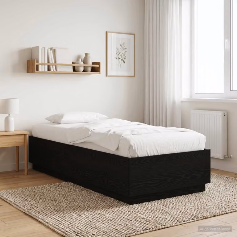 Struttura del letto moderna vidaXL in legno nero L 80 x P 200 cm