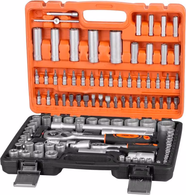 Set di attrezzi Strend Pro S210, 108 pezzi, in valigetta, 1/4"+1/2"
