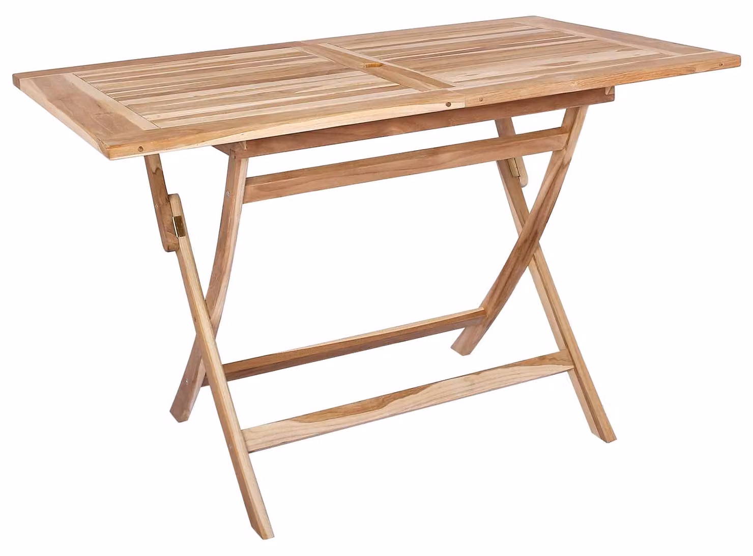 Tavolo da giardino pieghevole, legno naturale, 120 x 70 x 75,5 cm