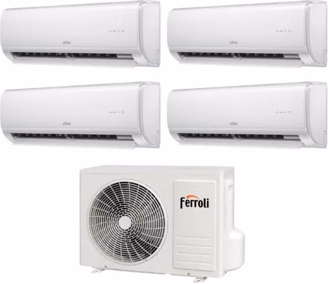 Condizionatore Quadri Split Ferroli Giada M 9+9+9+12 con Wi-Fi Integrato, Classe Energetica A++, Colore Bianco