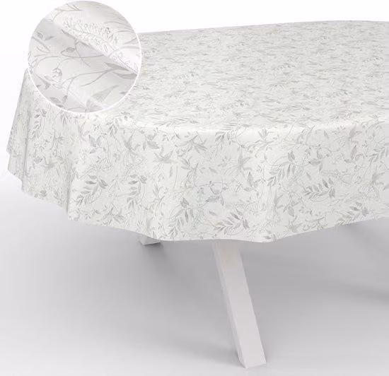 Copritavolo da giardino - Tovaglietta ovale - 1 pezzo - Grigio - 220 x 140 cm