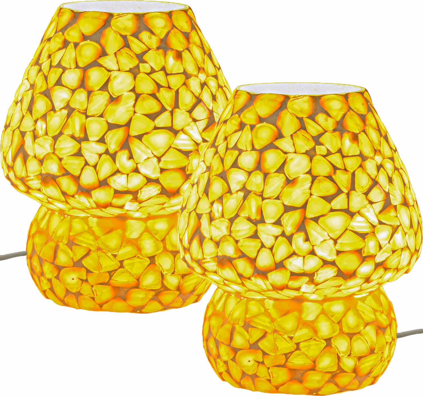 2er Set Boho Deco Lampada da comodino Tavolo da notte Lampada a mosaico