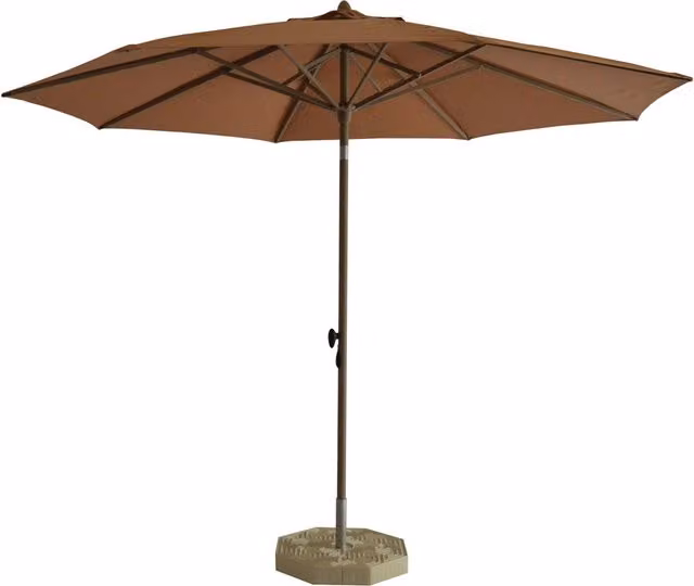 Ombrellone da Giardino GIORDANOSHOP in Alluminio Marrone Satinato con Telo in Poliestere Marrone Diametro: 3 m, Palo: Ø 40 mm