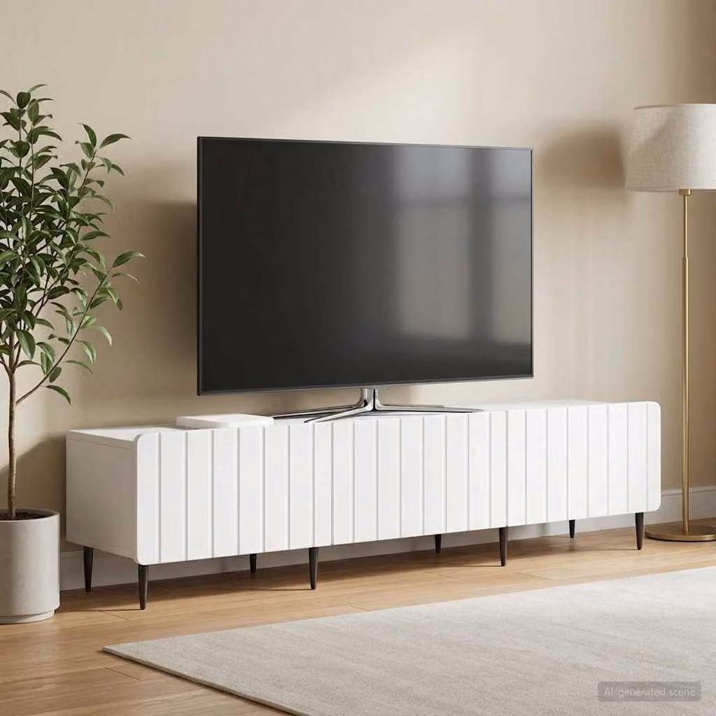 Mobile TV vidaXL Bianco in Legno MDF Moderno L: 147 cm, P: 34,5 cm, H: 32 cm