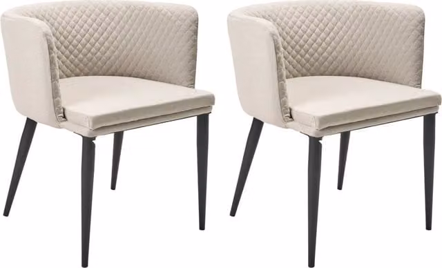 Set di 2 poltrone da giardino Beige Rivestimento in tessuto Gambe d'acciaio Arredamento da interno per esterni