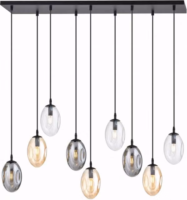 Lampadario Emibig Astral 9 luci E14 vetro multicolor