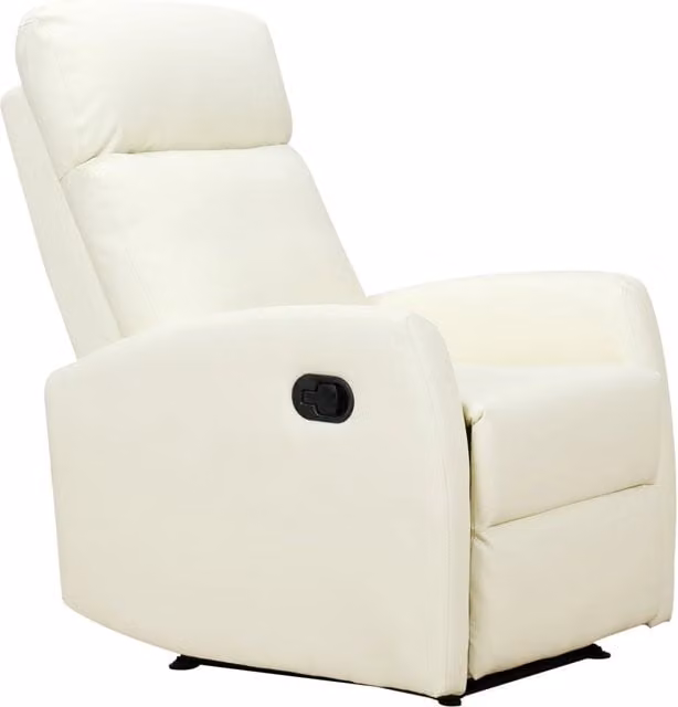 Poltrona Relax Reclinabile Ergonomica in Similpelle 65x92x100 cm Crema
