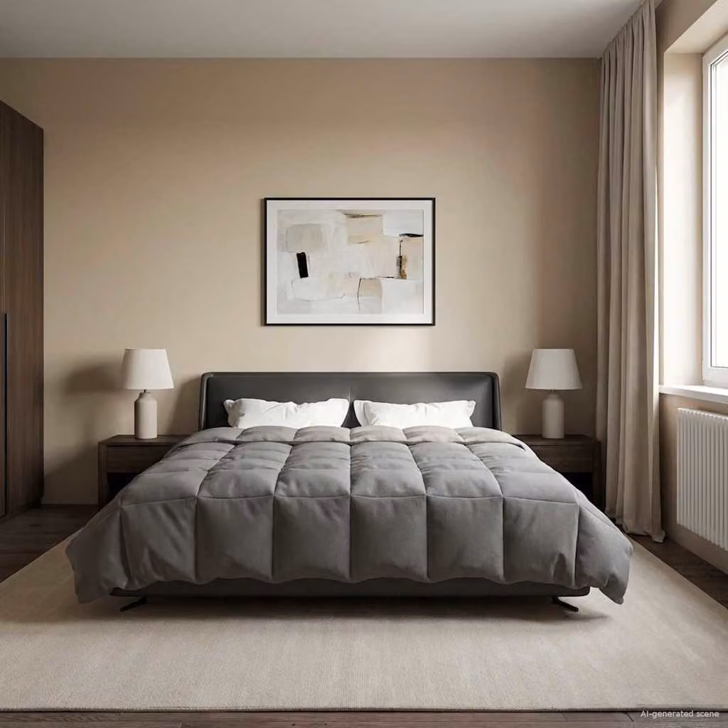 Piumino Letto Estivo vidaXL in Microfibra Reversibile e Traspirante, Grigio, L 240 x P 260 cm