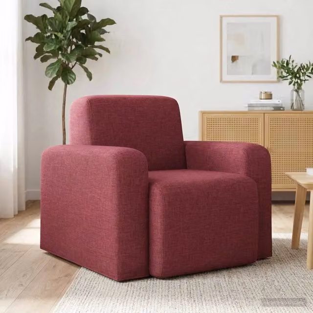 Divano Sedia-Poltrona Rosso Vino Tessuto 234167