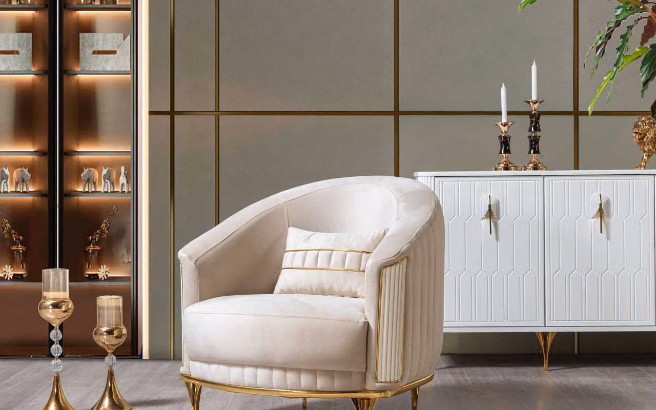 Sessel Modern Couch Sofa Relax Stoff Lounge Textil Sitzer Luxus Sitz Polyester