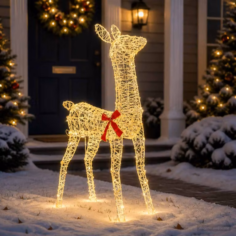 vidaXL Renna di Natale 3D LOVIISA 110 LED Bianco caldo